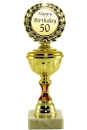 Pokal auf Marmorsockel zum 50. Geburtstag